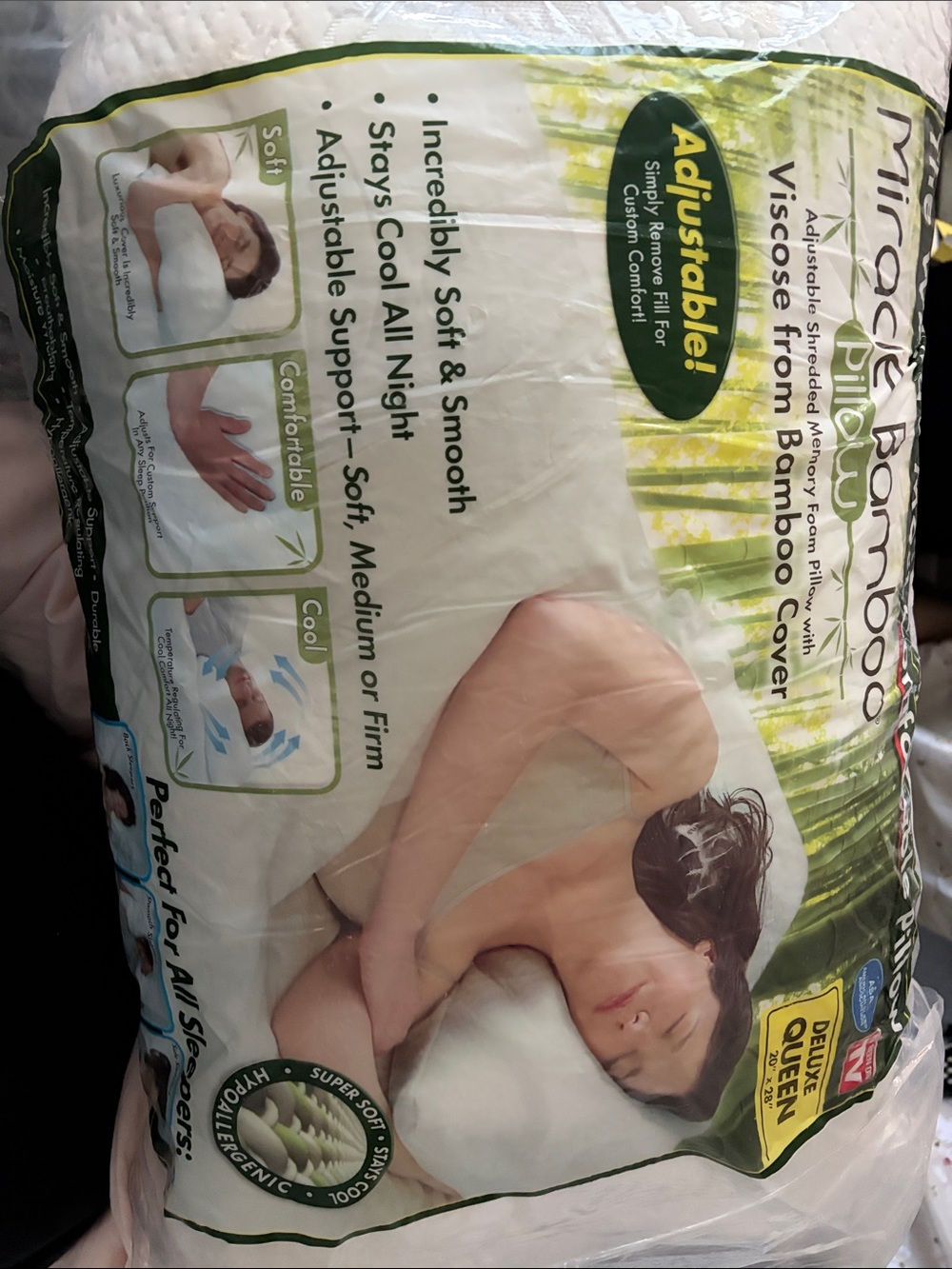 Adjustable Memory Foam Pillow - White